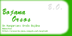 bojana orsos business card
