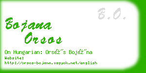 bojana orsos business card